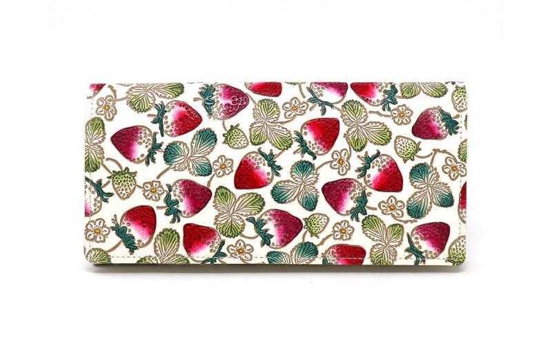 【ふるさと納税】【文庫屋大関】束入れ いちご【皮革工芸品】 財布 お札 お札入れ 長財布 カード 小銭 牛革 手作り 日本製 墨田区 東京都 サムネイル2