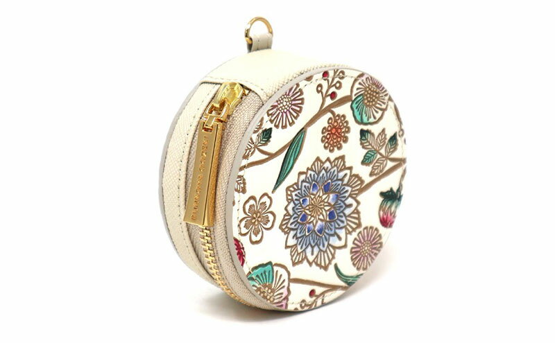 【ふるさと納税】【文庫屋大関】マカロンポーチ ダリア＜コバルトブルー＞【皮革工芸品】 ポーチ ミニポーチ 小物入れ アクセサリー入れ イヤホン入れ 収納 保管ケース 手のひらサイズ 本革 革 皮革 工芸品 工芸 雑貨 ギフト プレゼント 日本製 東京 サムネイル3