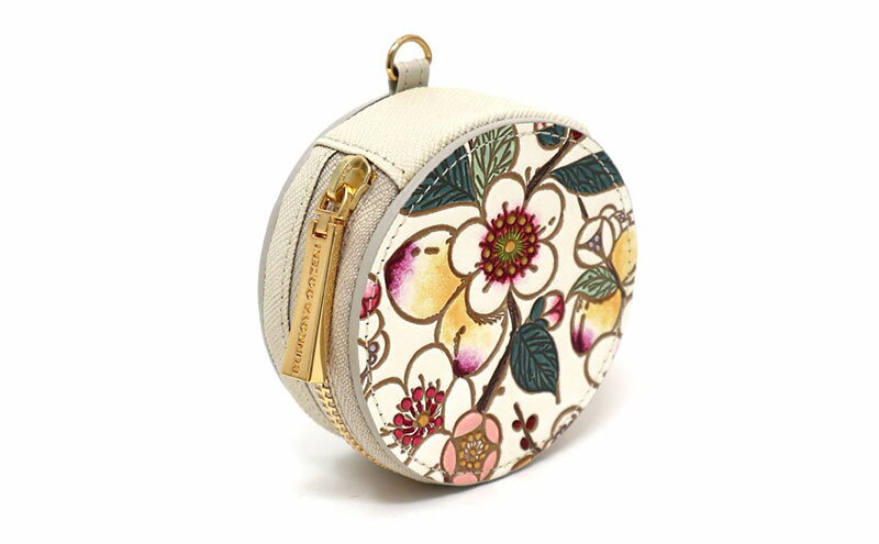 【ふるさと納税】【文庫屋大関】マカロンポーチ 梅花（メイホア）【皮革工芸品】 ポーチ ミニポーチ 小物入れ アクセサリー入れ イヤホン入れ 収納 保管ケース 手のひらサイズ 本革 革 皮革 工芸品 工芸 雑貨 ギフト プレゼント 日本製 東京 サムネイル3