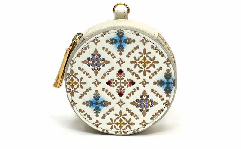 【ふるさと納税】【文庫屋大関】マカロンポーチ 花と猫＜ミックス＞【皮革工芸品】 ポーチ ミニポーチ 小物入れ アクセサリー入れ イヤホン入れ 収納 保管ケース 手のひらサイズ 本革 革 皮革 工芸品 工芸 雑貨 ギフト プレゼント 日本製 東京 サムネイル2