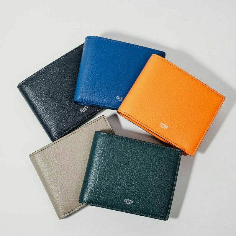 【カラーが選べる】キプリス本革製二つ折り小銭入れ付財布 東京都 江東区 雑貨 本革 シンプル おしゃれ 無地 二つ折り財布 小銭入れ ビジネス 職人 スマート 送料無料