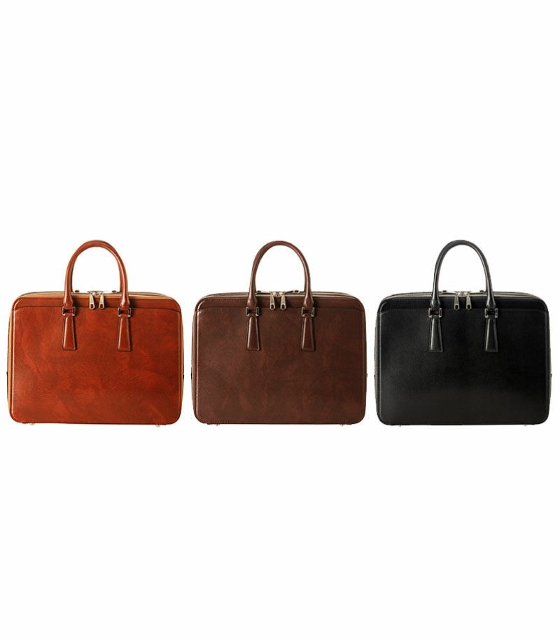 【カラーが選べる】キプリス本革製バッグ　ビジネスブリーフケース（2本手3方ファスナータイプ） 東京都 江東区 雑貨 本革 シンプル おしゃれ 無地 かばん バッグ ビジネス 職人 スマート 送料無料