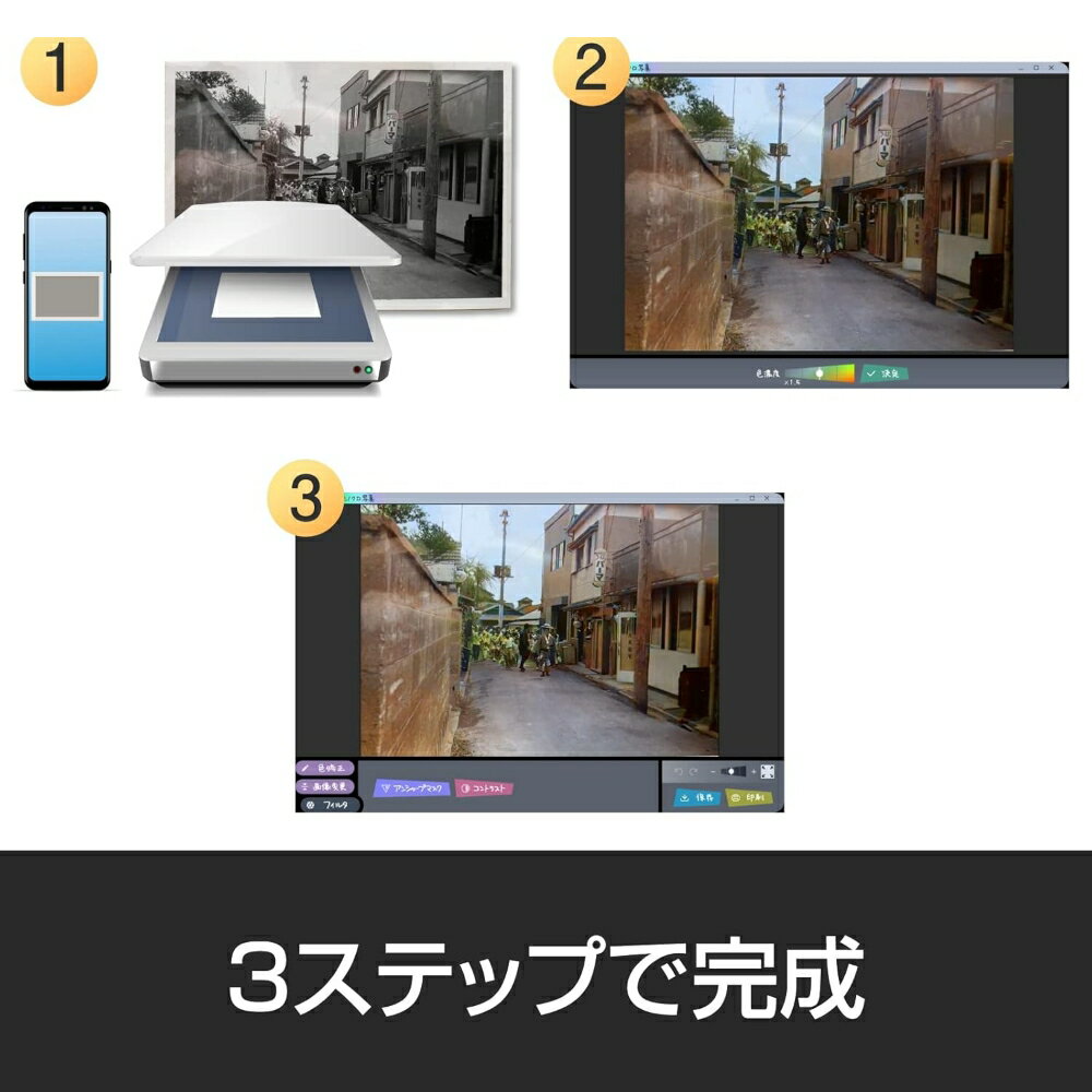 【ふるさと納税】 着彩！モノクロ写真 カード版 東京都 渋谷区 変換ソフト 写真着色ソフト カラー写真 簡単 着彩 色味調整 トリミング 編集可能 ソースネクスト株式会社 送料無料 サムネイル3