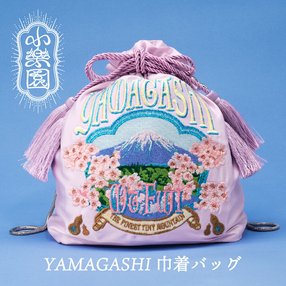 YAMAGASHI 巾着バッグ 東京都 渋谷区 巾着 バッグ 富士山 藤色 刺繍 ポーチ 2way 日用品 お出かけ 送料無料