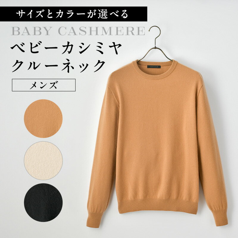 【サイズとカラーが選べる】ベビーカシミヤ クルーネック メンズ 東京都 渋谷区 カシミヤ 天然素材 セーター 服 国産 国内製造 ベビーカシミヤ 送料無料