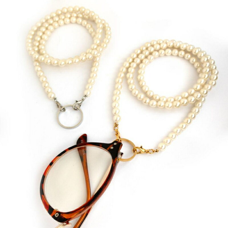 【ふるさと納税】【ギフト対応可】シンプルパールのオケージョングラスホルダー【043-012】日本製 選べるカラー シルバー ゴールド 眼鏡 ネックレス チェーン アクセサリー ジュエリー K18GP 上品 お洒落 ギフト プレゼント ラッピング サムネイル2