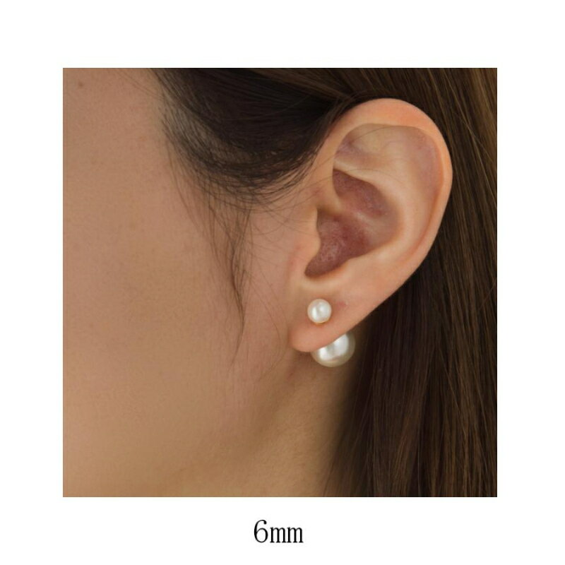 【ふるさと納税】【ギフト対応可】リバーシブルパールピアス【043-017】選べるサイズ パール ピアス キャッチ アクセサリー ジュエリー K18GP 上品 おしゃれ 冠婚葬祭 ギフト プレゼント ラッピング サムネイル3