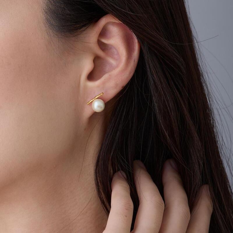 【ふるさと納税】ハンギングパールメタルバーピアス【043-018】選べるカラー シルバー ゴールド ピンクゴールド ピアス パール アクセサリー ジュエリー K18GP カジュアル オフィス ギフト プレゼント ラッピング サムネイル2