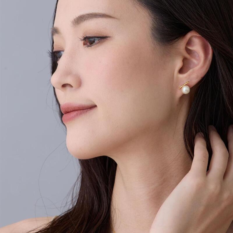 【ふるさと納税】ハンギングパールメタルバーピアス【043-018】選べるカラー シルバー ゴールド ピンクゴールド ピアス パール アクセサリー ジュエリー K18GP カジュアル オフィス ギフト プレゼント ラッピング サムネイル3