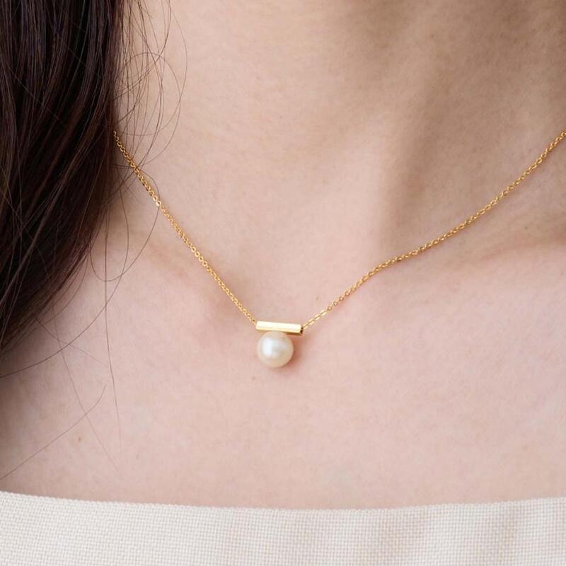 【ふるさと納税】メタルバーパールネックレス【043-019】選べるカラー シルバー ゴールド ネックレス パール アクセサリー ジュエリー K18GP カジュアル オフィス ギフト プレゼント ラッピング サムネイル2