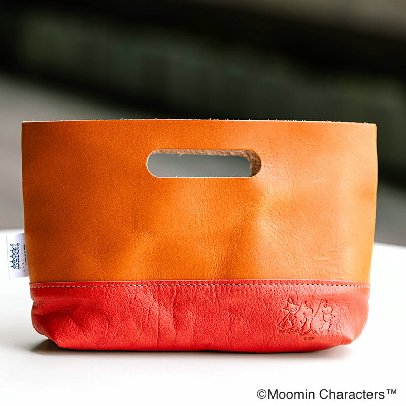 ムーミン こどもミライサポート 栃木レザー バッグインバッグ (レッド) [0650]