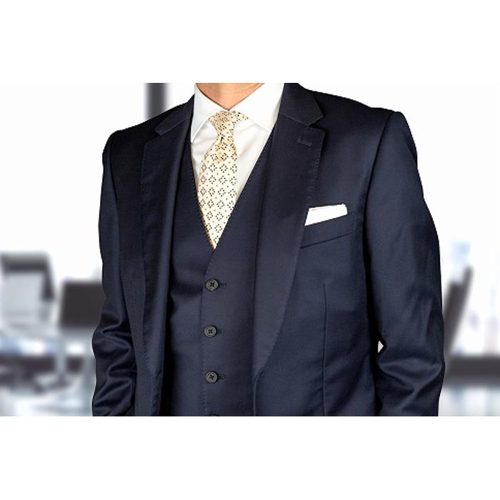 【受注生産】匠の技術で織り上げるシルク100％のモザイク小紋柄ネクタイ（ライトイエロー） | ネクタイ シルク モザイク 柄 イエロー 高級 ビジネス フォーマル 贈答 送料無料 東京 八王子