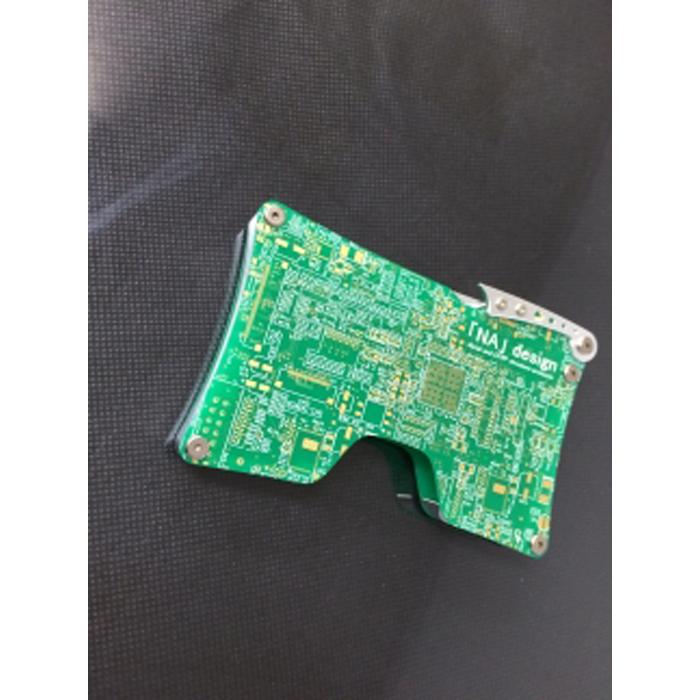 リアルなプリント基板を使用したオリジナルカードケース　「NA」design KIBAN CARD CASE （緑） | カードケース 名刺入れ ユニーク 雑貨 ビジネス プレゼント 名刺 送料無料 東京 八王子