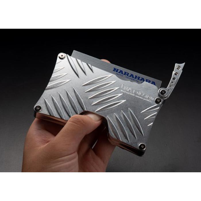 【ふるさと納税】職人の技と遊び心が光るカードケース　チェッカープレート　CARD CASE | カードケース ユニーク ビジネス 名刺入れ メタリック おしゃれ 送料無料 東京 八王子 サムネイル2