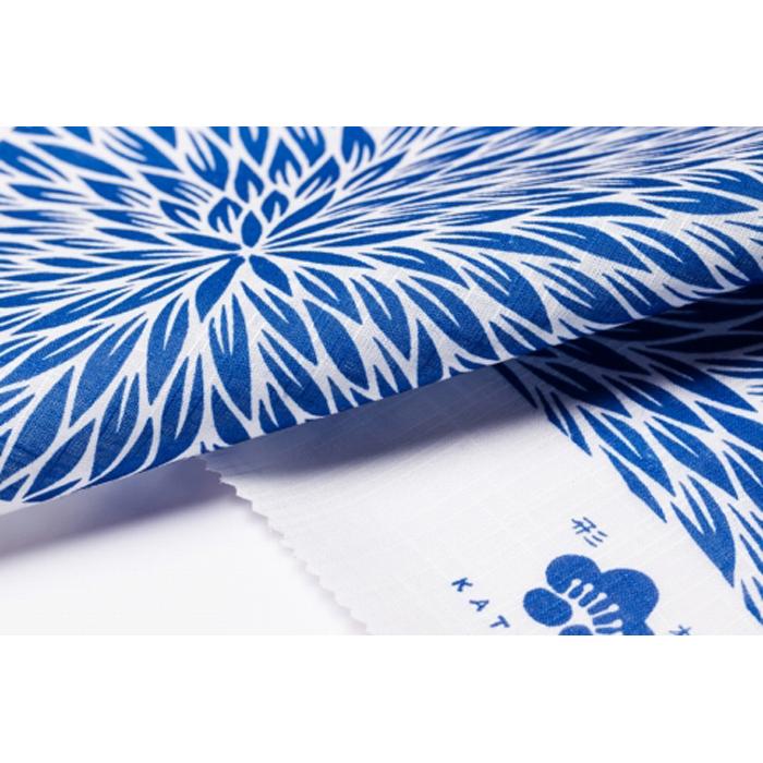 【ふるさと納税】【江戸小紋 石塚染工】手染め形梅浴衣 反物　むじな菊（2色） サムネイル3