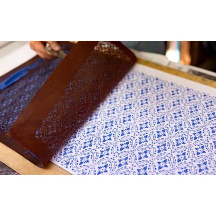 【ふるさと納税】あなた好みにパターンオーダー「手差し型染め 名古屋帯」唐草シリーズ | 帯 おび オーダー 和装 着物 オリジナル 伝統 送料無料 東京 八王子 サムネイル3