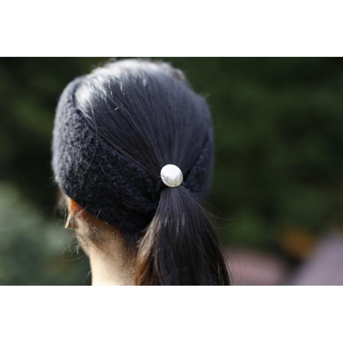 【ふるさと納税】花や葉脈をモチーフにしたシルバー925製ヘアゴム(3柄） サムネイル2