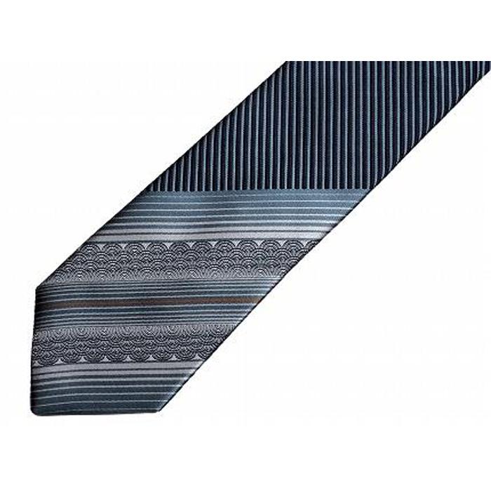 【ふるさと納税】伝統的な意匠を凝らした　江戸文様ネクタイ「青海波に瀧縞」(せいがいはにたきしま) | ネクタイ 和柄 ビジネス おしゃれ 高級 送料無料 東京 八王子 サムネイル2