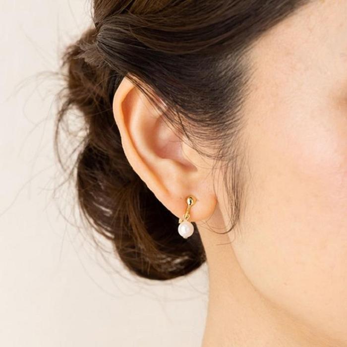 【ふるさと納税】あこや本真珠イヤリングゴールドカラー（濱ノ雫）両耳用 1個（1ペア） | アクセ ファッション 人気 おすすめ 送料無料 サムネイル2