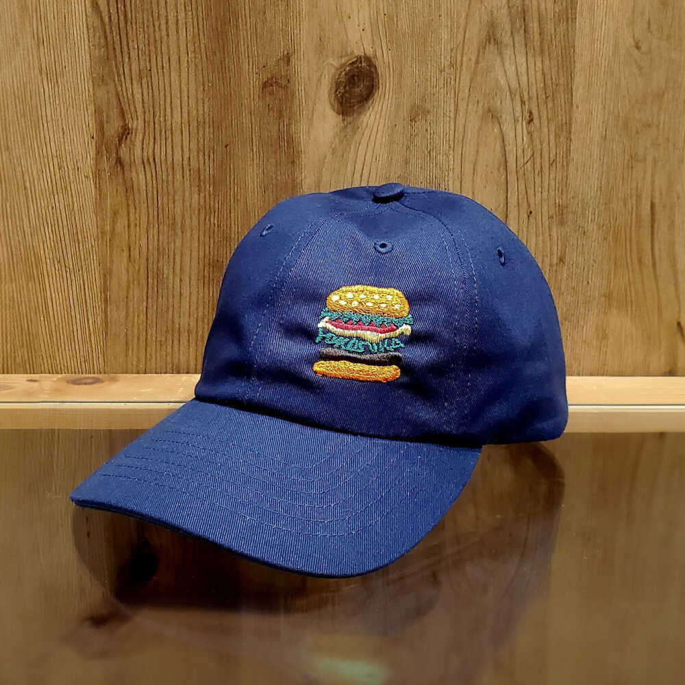 【ふるさと納税】【数量限定30セット】ネイビーバーガー刺繍キャップ 【有限会社エムシーハウス】[AKAP018] サムネイル2