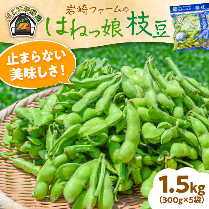 【先行予約】【数量限定100セット】はねっ娘枝豆 1.5kg（300g×5袋）神奈川 横須賀 枝豆 冷蔵 農家直送 新鮮 あまおとめ 濃厚 えだまめ エダマメ　【有限会社岩崎ファーム】[AKCZ001]