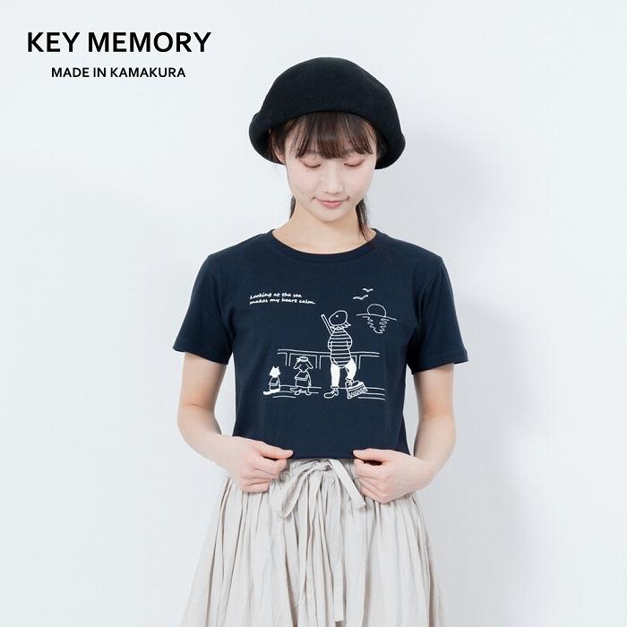 《0》Sea heartイラストTシャツ NAVY 【KEYMEMORY鎌倉】 | ふるさと 納税 楽天ふるさと 神奈川 ファッション ブランド 鎌倉 服 洋服 レディース メンズ 女性 男性 ナチュラル シンプル 可愛い かわいい おしゃれ 有名 人気 おすすめ