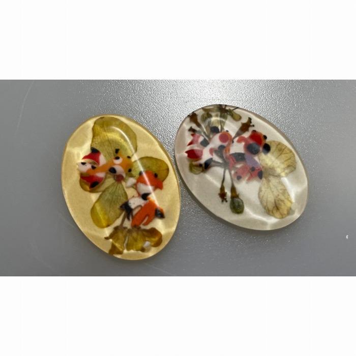 【ふるさと納税】紫陽花のブローチ(ラウンド金魚入り) サムネイル2