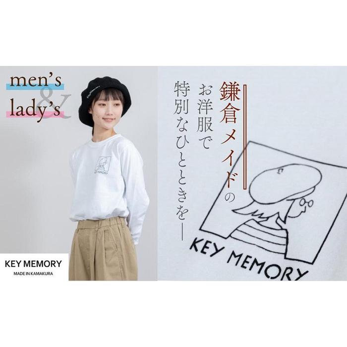 《0》ウィンドーイラストロングTシャツ　WHITE 【KEYMEMORY　鎌倉】 | ふるさと 納税 楽天ふるさと 神奈川 ファッション ブランド 鎌倉 服 洋服 レディース メンズ 女性 男性 ナチュラル シンプル 可愛い かわいい おしゃれ 有名 人気 おすすめ