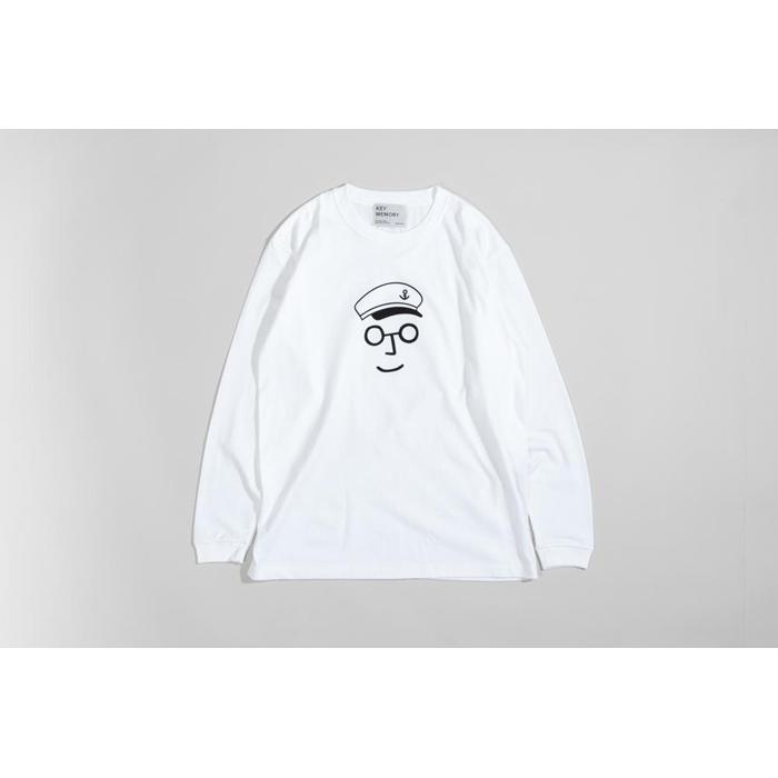 【ふるさと納税】《3》セーラー帽イラストロングTシャツ　WHITE 【KEYMEMORY　鎌倉】 | ふるさと 納税 楽天ふるさと 神奈川 ファッション ブランド 鎌倉 服 洋服 レディース メンズ 女性 男性 ナチュラル シンプル 可愛い かわいい おしゃれ 有名 人気 おすすめ サムネイル2