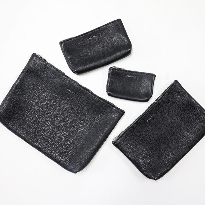 MASSTARD -MINIMAL LEATHER POUCH SMALL- BLACK | バッグ ファッション 人気 おすすめ 送料無料
