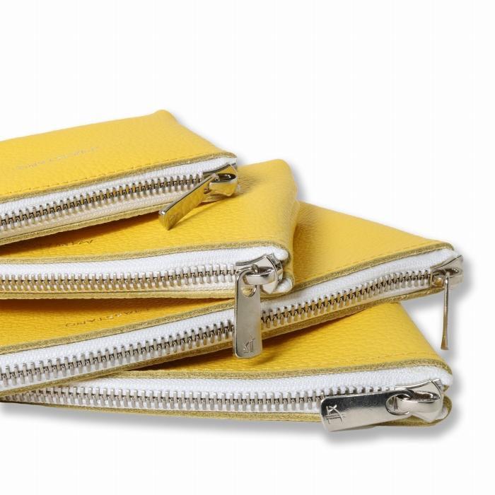 MASSTARD -MINIMAL LEATHER POUCH LARGE-YELLOW | バッグ ファッション 人気 おすすめ 送料無料