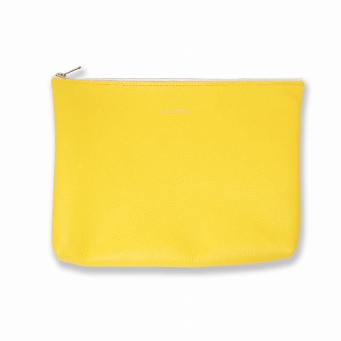 【ふるさと納税】MASSTARD -MINIMAL LEATHER POUCH LARGE-YELLOW | バッグ ファッション 人気 おすすめ 送料無料 サムネイル2
