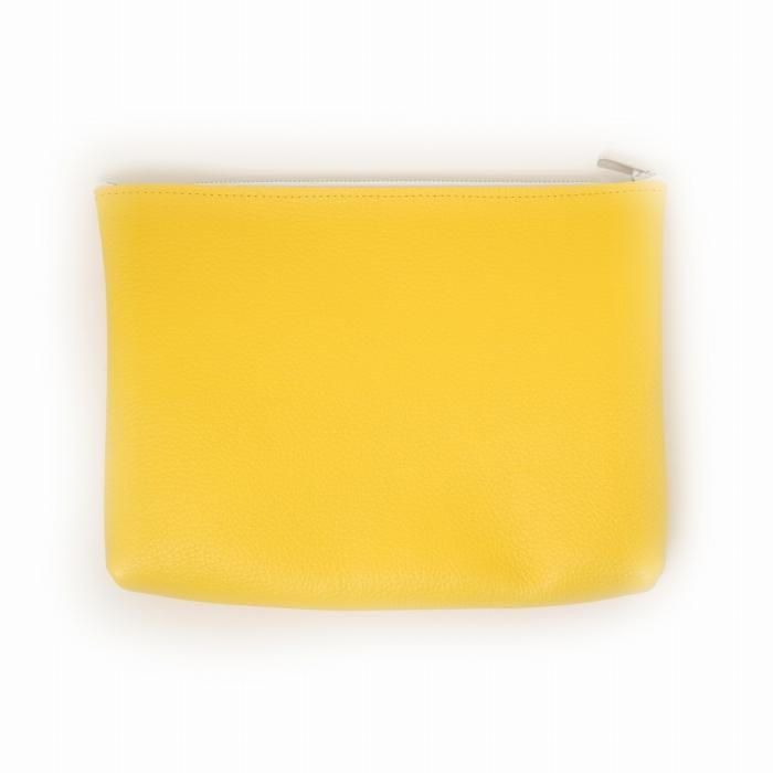 【ふるさと納税】MASSTARD -MINIMAL LEATHER POUCH LARGE-YELLOW | バッグ ファッション 人気 おすすめ 送料無料 サムネイル3