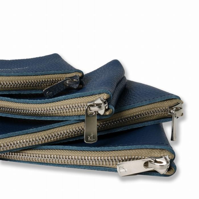 MASSTARD -MINIMAL LEATHER POUCH LARGE- NAVY | バッグ ファッション 人気 おすすめ 送料無料