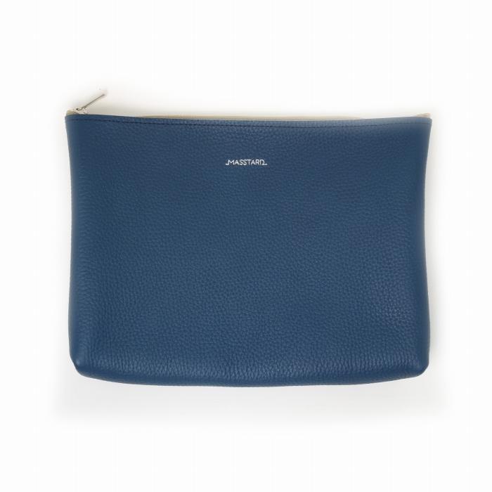 【ふるさと納税】MASSTARD -MINIMAL LEATHER POUCH LARGE- NAVY | バッグ ファッション 人気 おすすめ 送料無料 サムネイル2