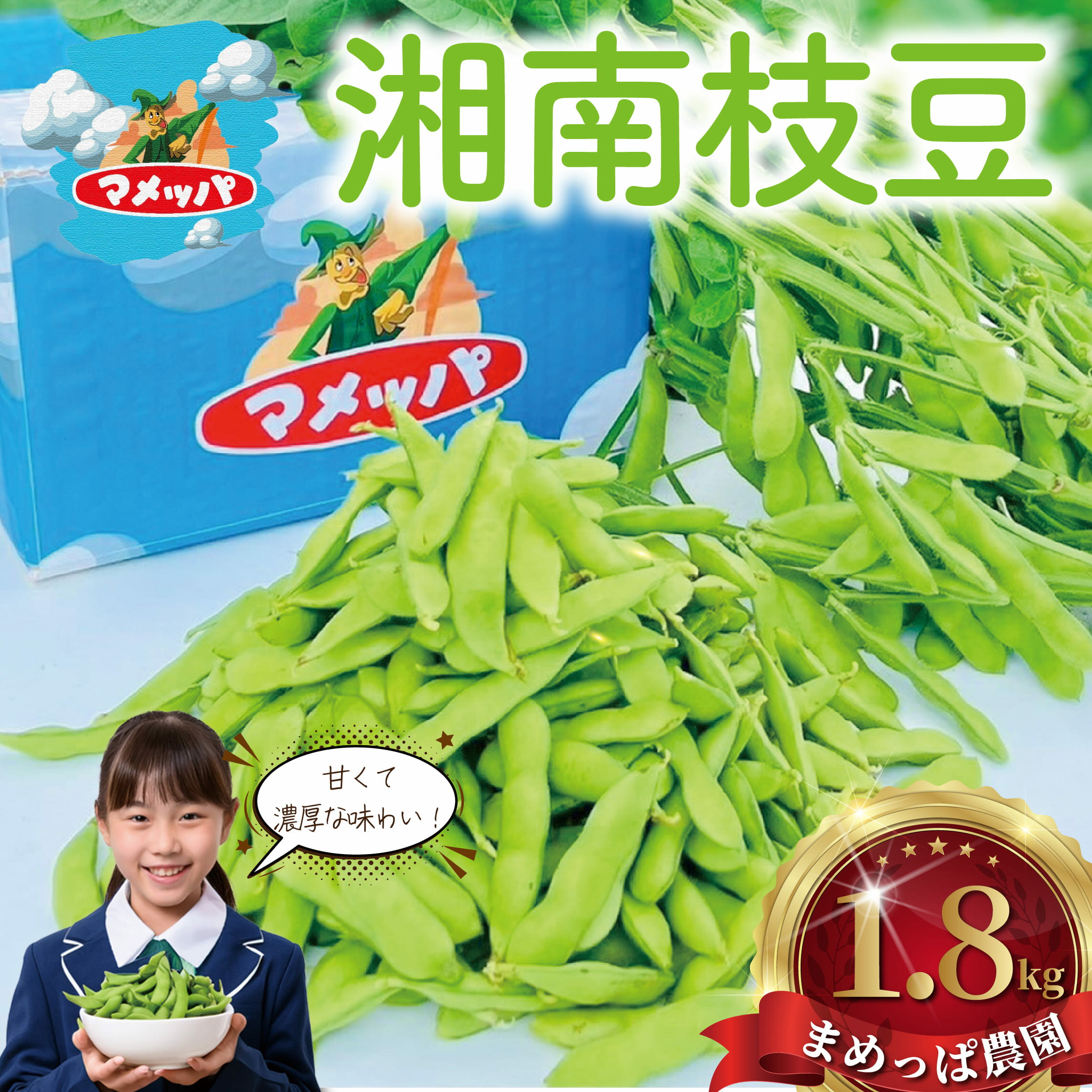 えだまめ 1.8kg 小分け 枝豆 小分け 朝採り とれたて 湘南産 先行予約 新鮮 豆 まめ edamame mame マメ えだ豆 エダマメ 個包装 便利 甘い 濃厚 旬 野菜 お酒 やさい 夏野菜 冷蔵 まめっぱ農園 神奈川 湘南 藤沢