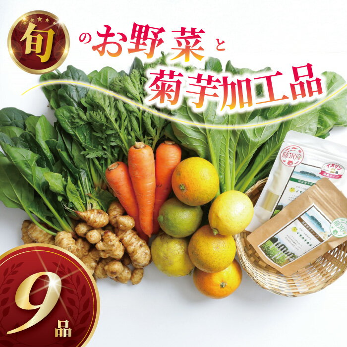 【合計9品/菊芋製品入】湘南のおまかせ健康セット（旬の農薬不使用野菜7品＋菊芋加工品2品）