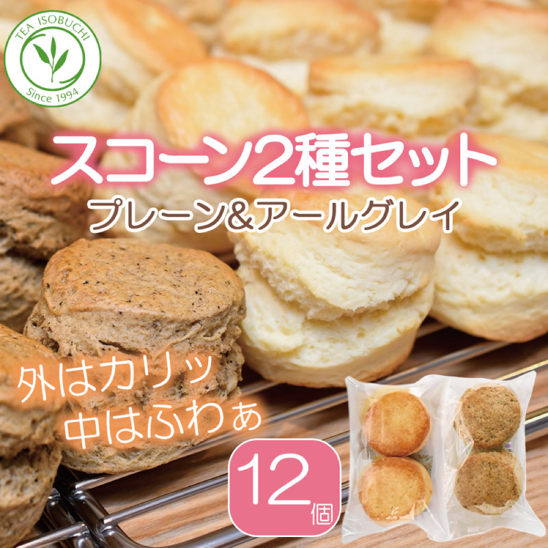 スコーン 12個 セット 2種 ( プレーン 6個 アールグレイ 6個 ) 焼き菓子 お菓子 焼菓子 おやつ 洋菓子 デザート スイーツ すこーん ミルクティー 手作り 紅茶 茶 専門店 10000円 ティー イソブチカンパニー 神奈川 湘南 藤沢