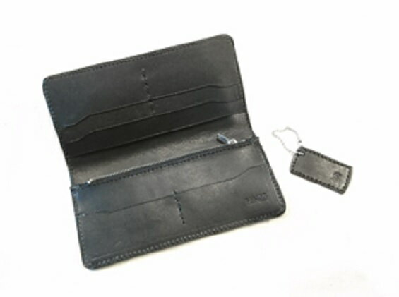 【ふるさと納税】 ロングウォレット・キーホルダーブラック 2点セット 牛革 栃木レザー 財布 サイフ さいふ saifu 長財布 手縫い ハンドメイド 革専門店 手作り SNAKER-handicraft 神奈川 湘南 藤沢 サムネイル2