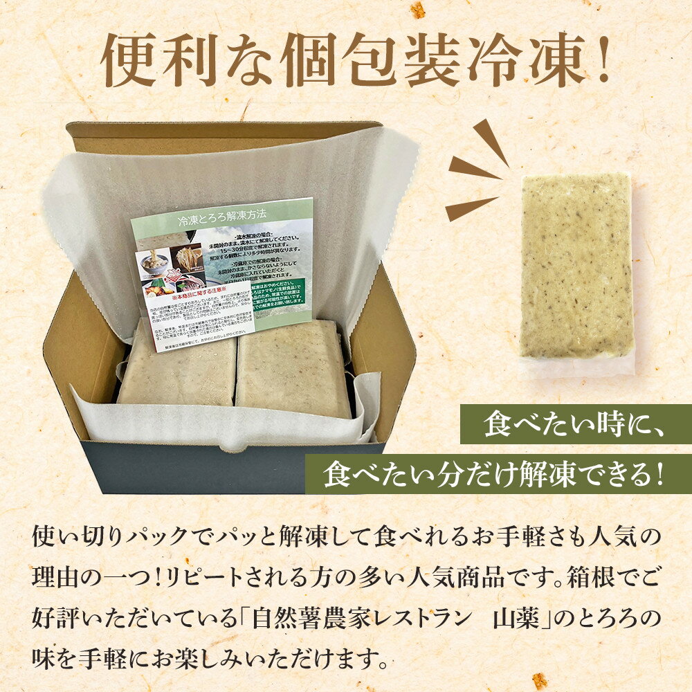 【ふるさと納税】解凍するだけでお店の味が楽しめる。自然薯味付とろろ100g×10pセット【とろろ 極上とろろ 山芋 箱根 お家用 家庭用 国産 セット商品 自然薯 味付とろろ 贈答品 神奈川県 小田原市 】 - 画像3