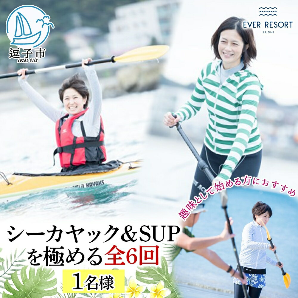 【シーカヤック＆サップを極める全6回 】パドルスポーツスタートパック 1名様 シーカヤック サップ SUP 体験 海 ガイド 無人島 波 水着 ウエットスーツ ハワイ 逗子海岸 エバーリゾート 神奈川県 逗子市