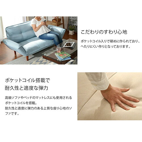 【ふるさと納税】和楽カウチソファ2P　A01タスクブラウン ／ 家具 インテリア おしゃれ 椅子 コンパクト ポケットコイル 送料無料 神奈川県 サムネイル3