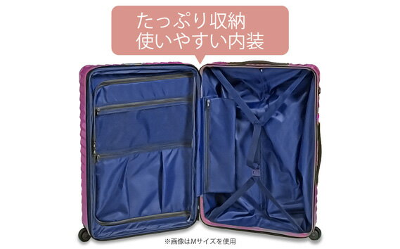 【ふるさと納税】TOMAXライトキャリー中型ゴールド 3.9kg ／ 中型キャリー 旅行スーツケース 4輪キャスター TSAロック 大容量収納 家族旅行向け トラベルグッズ ポケット付き 出張旅行兼用 軽量ボディ ロングステイ向け ホテル宿泊旅行用 キャスターバッグ 厚木市 - 画像3