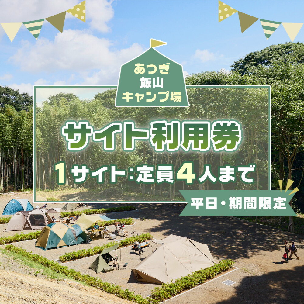 【平日・期間限定】あつぎ飯山キャンプ場サイト利用券 ／ キャンプ場 利用券 平日限定 サイト利用 アウトドア テント 宿泊 チケット レジャー 厚木市