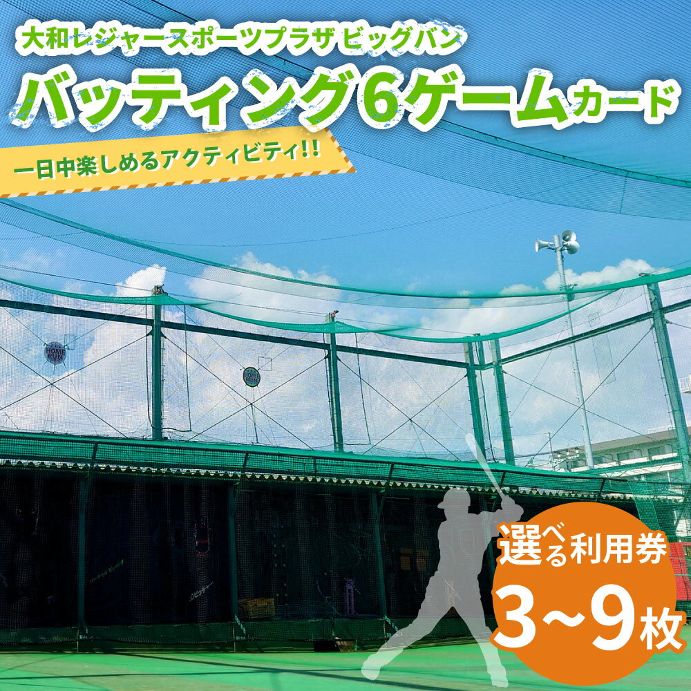 【ふるさと納税】バッティング 6ゲームカード 大和レジャー スポーツプラザ ビッグバン 〈選べる枚数〉 3枚 ／ 6枚 ／ 9枚 野球 打撃練習 チケット 利用券 室内 スポーツ アミューズメント 神奈川県 大和市 送料無料 - 画像2