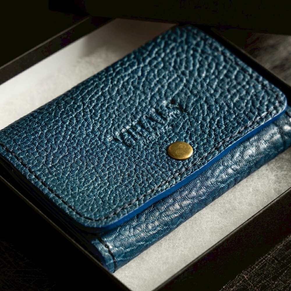 【ふるさと納税】YIHALS ハンドメイド 鹿革 名刺入れ (選べる6色！：ネイビーブルー グレー ブラック ライトブラウン ブラウン ダークブラウン)《靴屋が手掛ける革製品》｜イハレス レザー 革小物 [0632-0638] サムネイル2