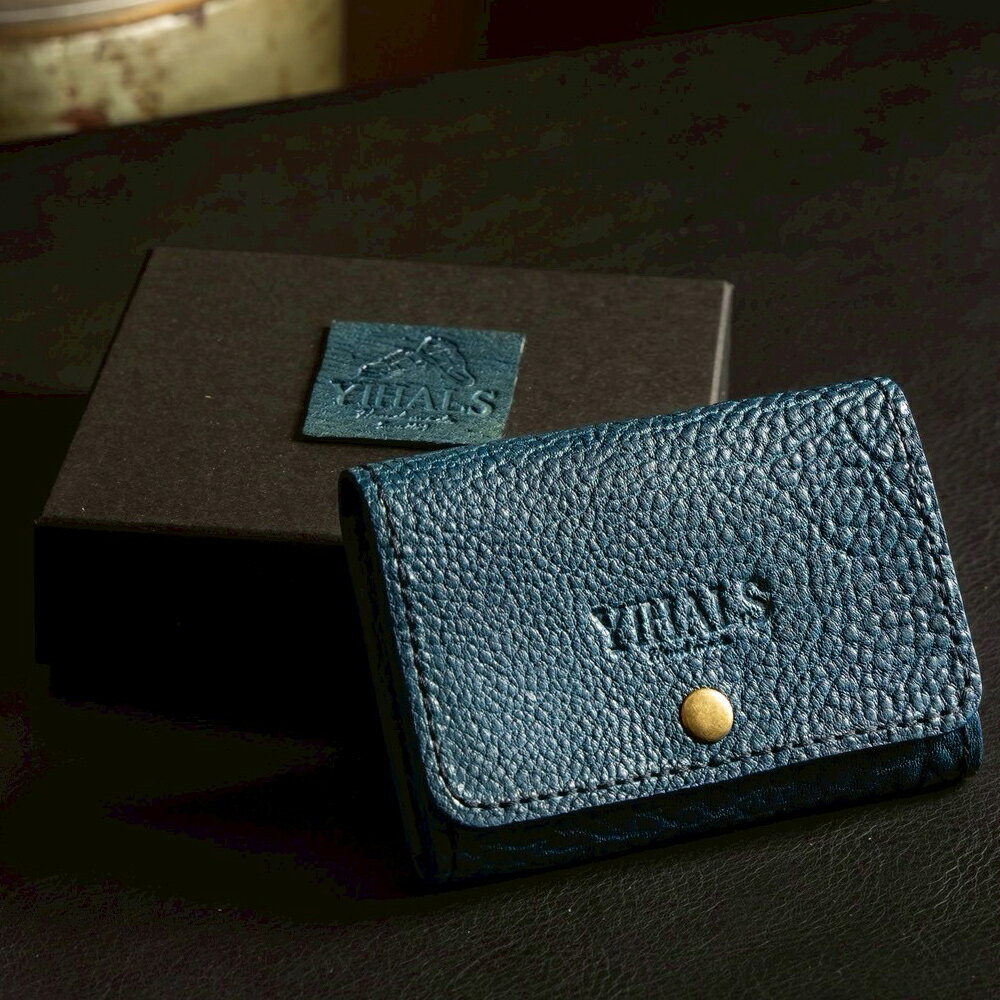 【ふるさと納税】YIHALS ハンドメイド 鹿革 名刺入れ (選べる6色！：ネイビーブルー グレー ブラック ライトブラウン ブラウン ダークブラウン)《靴屋が手掛ける革製品》｜イハレス レザー 革小物 [0632-0638] サムネイル3