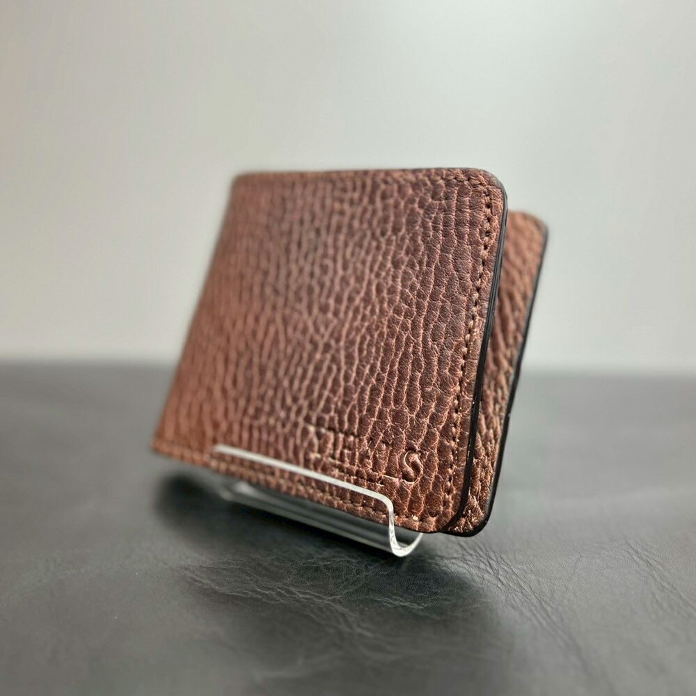 【ふるさと納税】YIHALS ハンドメイド 鹿革 2つ折り財布 (選べる6色！：ネイビーブルー グレー ブラック ライトブラウン ブラウン ダークブラウン)《靴屋が手掛ける革製品》｜イハレス レザー 革小物 [0639-0645] サムネイル2