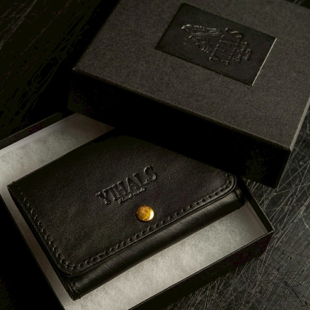 【ふるさと納税】YIHALS ハンドメイド 牛革 名刺入れ (選べる5色！： ネイビーブルー ブラック ワインレッド ライトブラウン ダークブラウン)《靴屋が手掛ける革製品》｜イハレス レザー 革小物 [0652-0657] サムネイル2