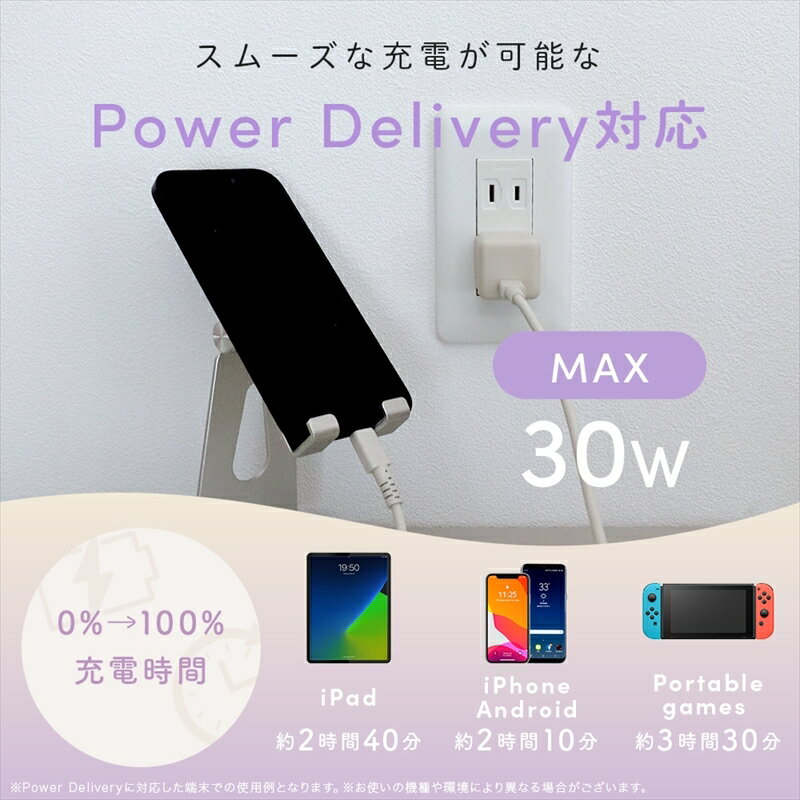 【ふるさと納税】MOTTERU(モッテル) 軽量＆コンパクト PD30W USB-CポートAC充電器 急速充電対応 2年保証（MOT-ACPD30）【 ガジェット 海老名市 】 サムネイル2